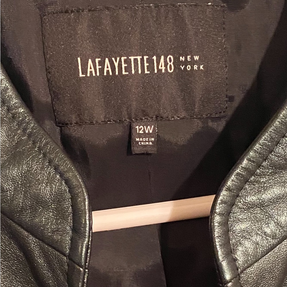 Lafayette 148 New York metallic green lambskin jacket - Picture 5 of 15